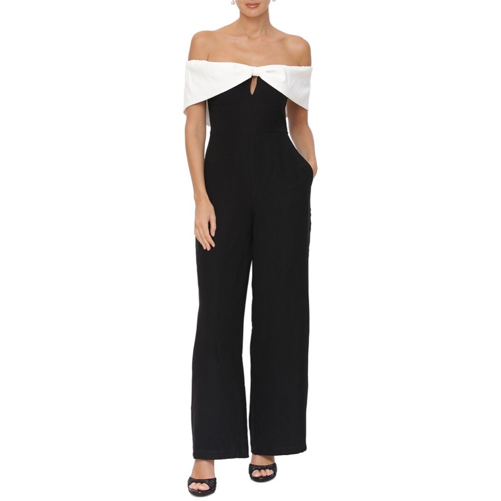 Avec Les Filles Black and White Jumpsuit Timeless Elegance